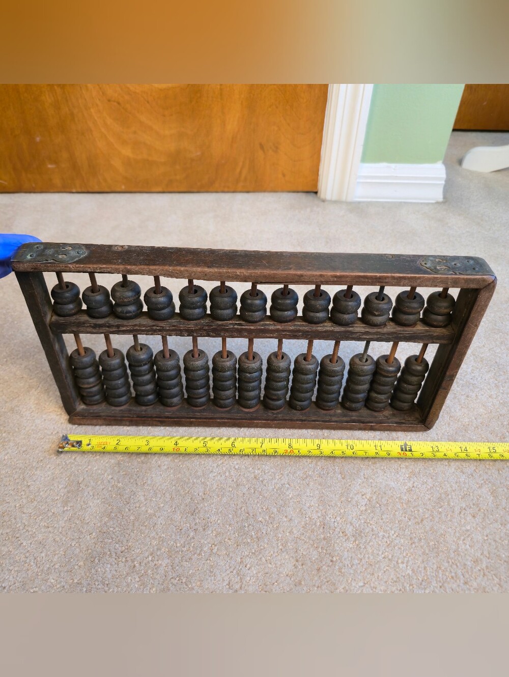 Vintage Chinese Wood Abacus Suanpan 13-Rod 2:5 Bead Configuration - Picture 2 of 8